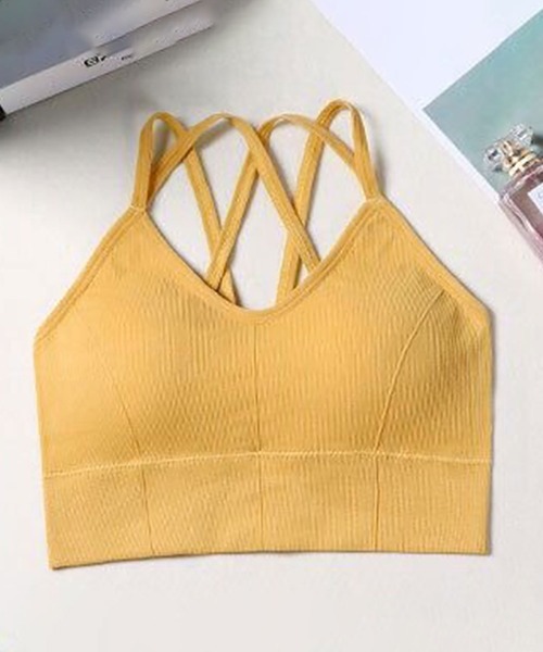 NinaetLina（ニナエリナ）の「カップ入りVネックレースアップキャミソール（キャミソール・レディース・ブラック/グレー/イエロー/モカ/ネイビー/ホワイト/グリーン・FREE）」の7枚目の写真