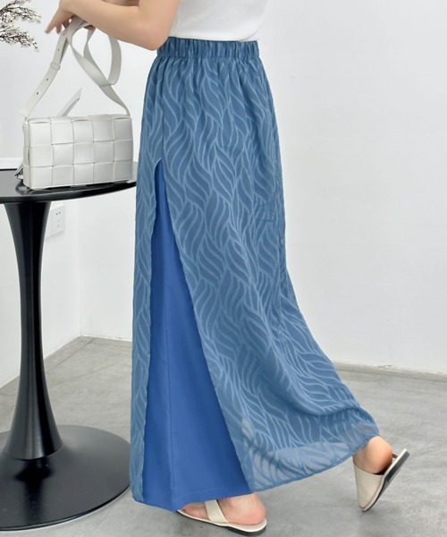 emi+（エミプラス）の「レイヤード風ラップパンツ（その他パンツ・レディース・ブラック/ベージュ/ブルー・S/M）」の12枚目の写真