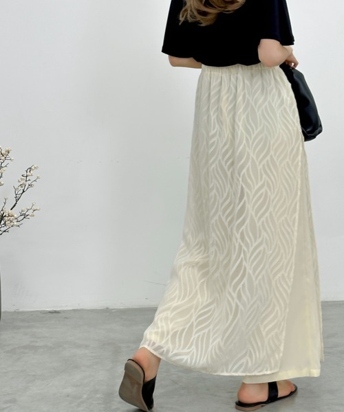 emi+（エミプラス）の「レイヤード風ラップパンツ（その他パンツ・レディース・ブラック/ベージュ/ブルー・S/M）」の7枚目の写真