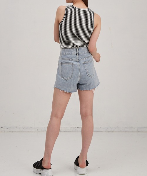 paravion(パラビオン)の「【伸縮性があり着心地抜群!】キャシャボーダーリブタンクトップ(タンクトップ・レディース・グレー/ピンク/ブラック・FREE)」の7枚目の写真