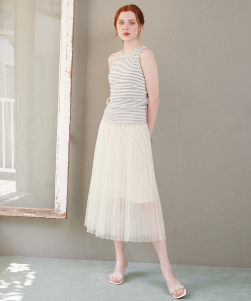 paravion(パラビオン)の「【伸縮性があり着心地抜群!】キャシャボーダーリブタンクトップ(タンクトップ・レディース・グレー/ピンク/ブラック・FREE)」の11枚目の写真