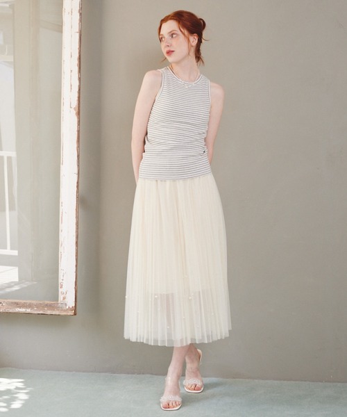 paravion(パラビオン)の「【伸縮性があり着心地抜群!】キャシャボーダーリブタンクトップ(タンクトップ・レディース・グレー/ピンク/ブラック・FREE)」の19枚目の写真