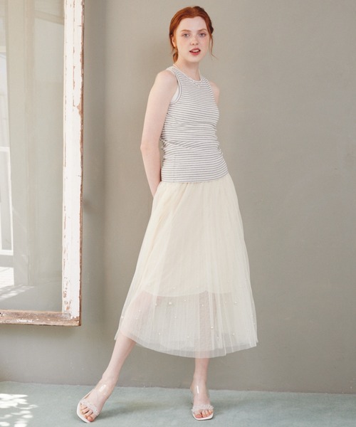 paravion(パラビオン)の「【伸縮性があり着心地抜群!】キャシャボーダーリブタンクトップ(タンクトップ・レディース・グレー/ピンク/ブラック・FREE)」の5枚目の写真