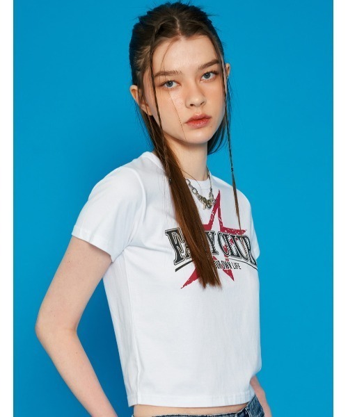 FANCY CLUB(ファンシークラブ)の「A'GEM/9 × .kom『 FANCY CLUB/ファンシークラブ』 FANCY NOVA CROP TEE/ノヴァクロップ 半袖カットソー(Tシャツ/カットソー・レディース・ブラック/ホワイト/ピンク・FREE)」の4枚目の写真