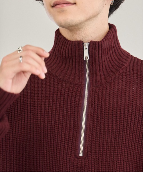 WEGO(ウィゴー)の「WEGO/ルーズフィットハーフZIPプルオーバー(ニット/セーター・メンズ・アイボリー/ワイン/ブラック/マスタード/ブルー/ライトグレー・LARGE/MEDIUM)」の13枚目の写真