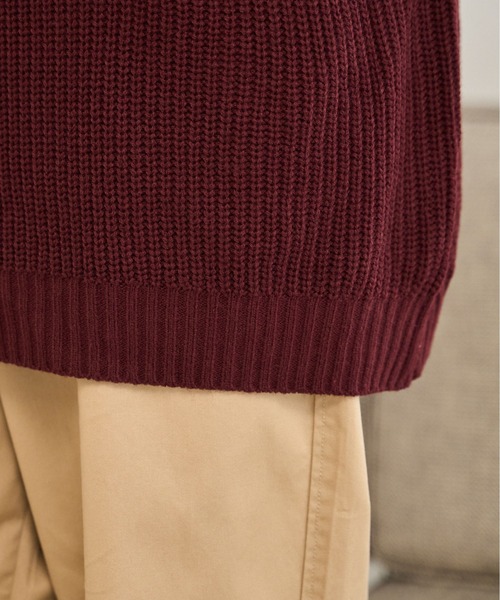 WEGO(ウィゴー)の「WEGO/ルーズフィットハーフZIPプルオーバー(ニット/セーター・メンズ・アイボリー/ワイン/ブラック/マスタード/ブルー/ライトグレー・LARGE/MEDIUM)」の15枚目の写真