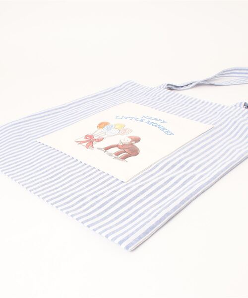 ACCOMMODE（アコモデ）の「【365Curious 】おさるのジョージ　ストライプトートバッグ（トートバッグ・レディース・ブラック/ブルー/レッド・FREE）」の17枚目の写真