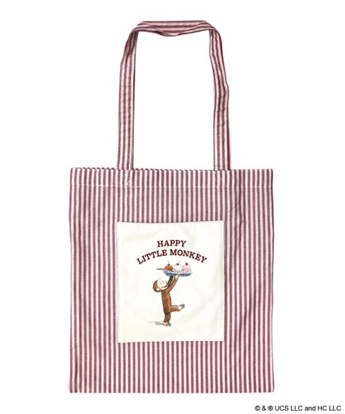 ACCOMMODE（アコモデ）の「【365Curious 】おさるのジョージ　ストライプトートバッグ（トートバッグ・レディース・ブラック/ブルー/レッド・FREE）」の13枚目の写真