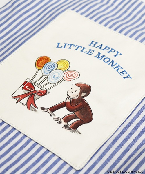 ACCOMMODE（アコモデ）の「【365Curious 】おさるのジョージ　ストライプトートバッグ（トートバッグ・レディース・ブラック/ブルー/レッド・FREE）」の6枚目の写真