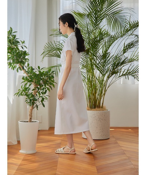 Ayla(アイラ)の「belt set shirt dress(ドレス・レディース・アイボリー/ベージュ・FREE)」の6枚目の写真