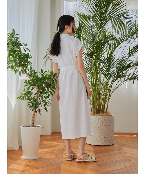 Ayla(アイラ)の「belt set shirt dress(ドレス・レディース・アイボリー/ベージュ・FREE)」の7枚目の写真