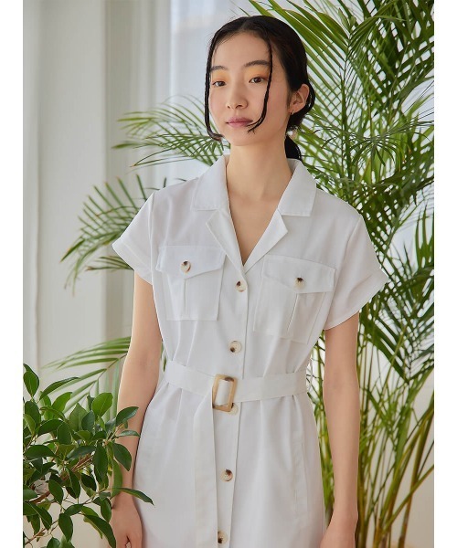 Ayla(アイラ)の「belt set shirt dress(ドレス・レディース・アイボリー/ベージュ・FREE)」の10枚目の写真
