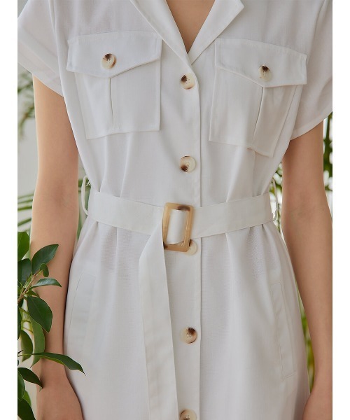 Ayla(アイラ)の「belt set shirt dress(ドレス・レディース・アイボリー/ベージュ・FREE)」の11枚目の写真