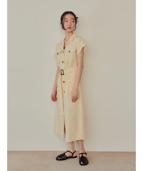 Ayla(アイラ)の「belt set shirt dress(ドレス・レディース・アイボリー/ベージュ・FREE)」の12枚目の写真