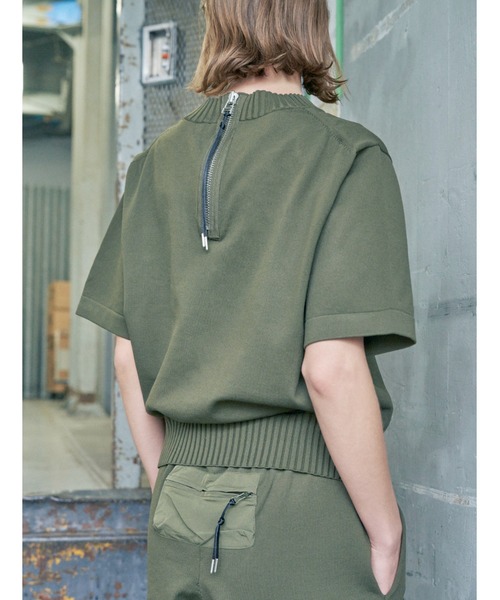 希少[美品]ZUCCA ズッカ カットソー ミリタリー カーキ M(フリー) ZUCCa（ズッカ）の「ミリタリーニット/ニットプルオーバー