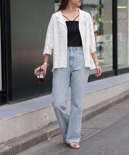 COLONY 2139（コロニートゥーワンスリーナイン）の「WEB・一部店舗限定 / クロシェレースオープンカラーシャツ（シャツ/ブラウス・レディース・オフホワイト/ブラック・FREE）」の17枚目の写真