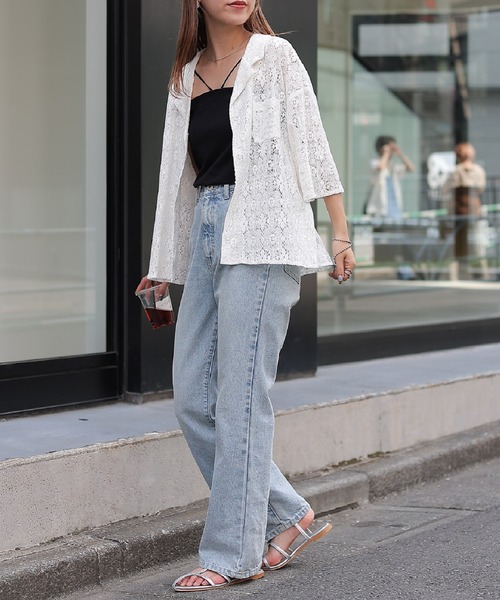 COLONY 2139（コロニートゥーワンスリーナイン）の「WEB・一部店舗限定 / クロシェレースオープンカラーシャツ（シャツ/ブラウス・レディース・オフホワイト/ブラック・FREE）」の20枚目の写真