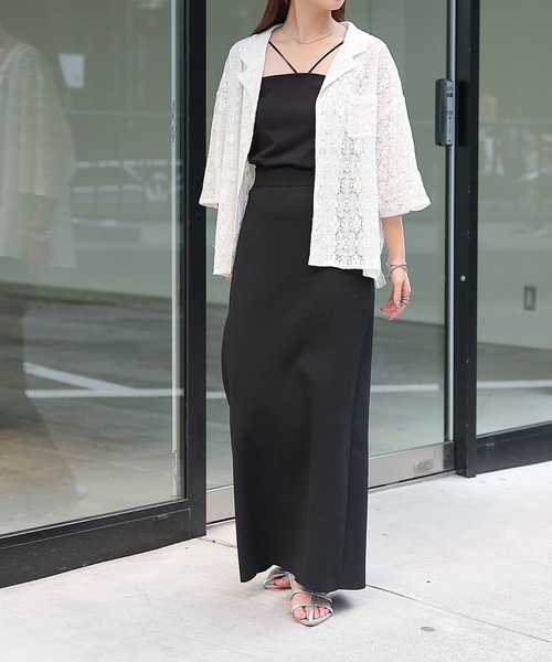 COLONY 2139（コロニートゥーワンスリーナイン）の「WEB・一部店舗限定 / クロシェレースオープンカラーシャツ（シャツ/ブラウス・レディース・オフホワイト/ブラック・FREE）」の21枚目の写真