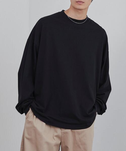 coen（コーエン）の「ビッグシルエット天竺ロングスリーブTシャツ（Tシャツ/カットソー・メンズ・ホワイト/ブラック・L/XL/M）」の2枚目の写真