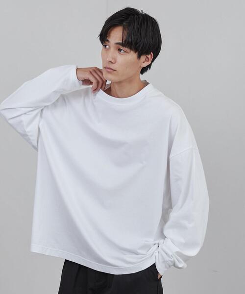 coen（コーエン）の「ビッグシルエット天竺ロングスリーブTシャツ（Tシャツ/カットソー・メンズ・ホワイト/ブラック・L/XL/M）」の3枚目の写真