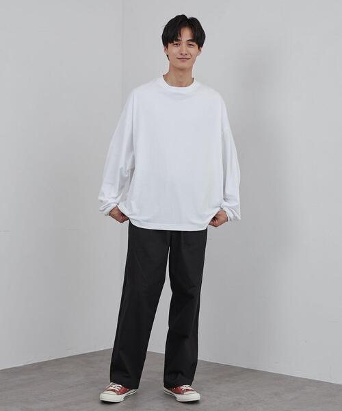 coen（コーエン）の「ビッグシルエット天竺ロングスリーブTシャツ（Tシャツ/カットソー・メンズ・ホワイト/ブラック・L/XL/M）」の4枚目の写真