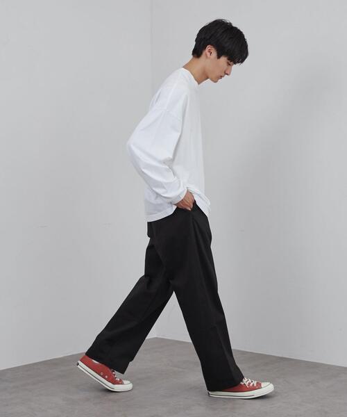 coen（コーエン）の「ビッグシルエット天竺ロングスリーブTシャツ（Tシャツ/カットソー・メンズ・ホワイト/ブラック・L/XL/M）」の10枚目の写真