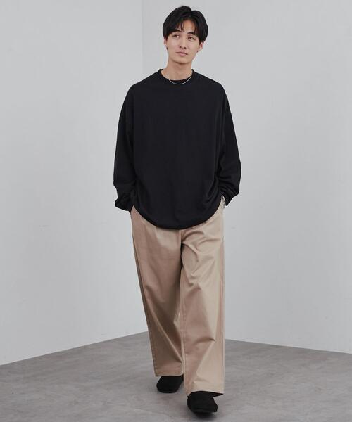 coen（コーエン）の「ビッグシルエット天竺ロングスリーブTシャツ（Tシャツ/カットソー・メンズ・ホワイト/ブラック・L/XL/M）」の12枚目の写真