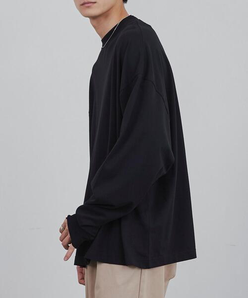 coen（コーエン）の「ビッグシルエット天竺ロングスリーブTシャツ（Tシャツ/カットソー・メンズ・ホワイト/ブラック・L/XL/M）」の14枚目の写真