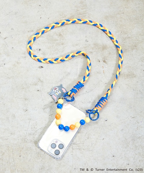 FLAPPER(フラッパー)の「FLAPPER:トムとジェリー 2WAYスマホショルダー トム ジェリー タフィー(スマホグッズ・レディース・ネイビー/ライトピンク/イエロー・FREE)」の1枚目の写真