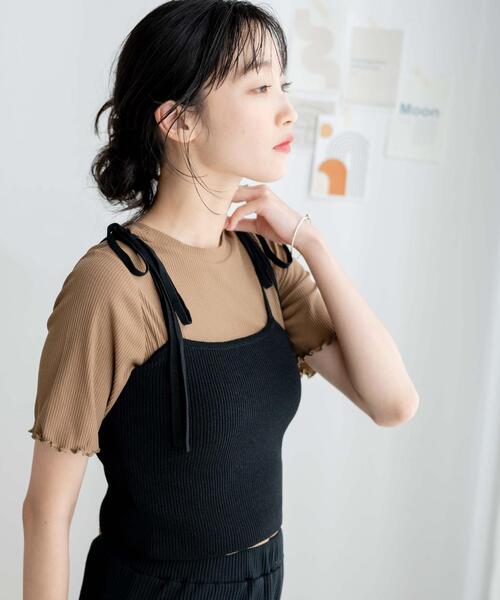 WEGO(ウィゴー)の「WEGO/【一部店限定】ソフトタッチカラーリブT(Tシャツ/カットソー・レディース・ブラック/ホワイト/ブラウン/グリーン・FREE)」の11枚目の写真