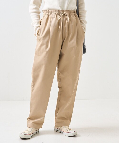 FREAK'S STORE（フリークスストア）の「シェフパンツ/イージーパンツ（チノパンツ・レディース・ネイビー/レオパード/ブラック/ナチュラル/ブルー/ベージュ・MEDIUM/SMALL/X-SMALL）」の3枚目の写真