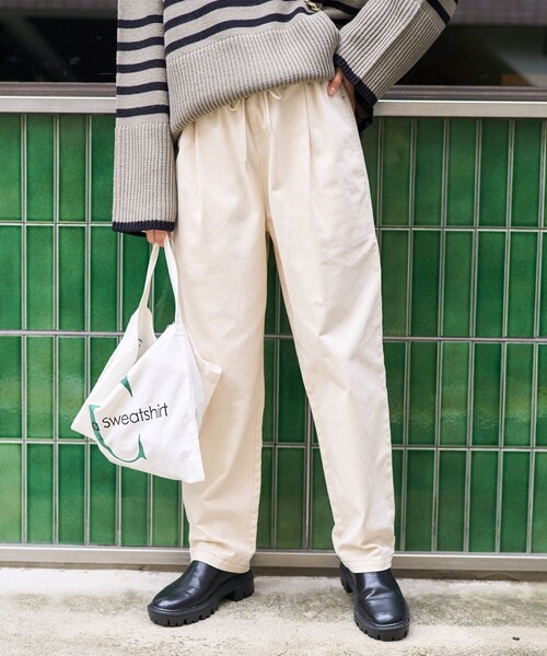 FREAK'S STORE（フリークスストア）の「シェフパンツ/イージーパンツ（チノパンツ・レディース・ネイビー/レオパード/ブラック/ナチュラル/ブルー/ベージュ・MEDIUM/SMALL/X-SMALL）」の9枚目の写真