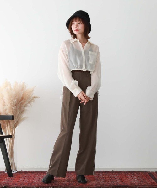 archives（アルシーヴ）の「パイピングサイドラインパンツ（その他パンツ・レディース・アイボリー/オリーブ/ブラック・MEDIUM）」の9枚目の写真