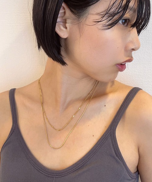 SEN TOKYO(セントーキョー)の「金属アレルギー対応 スネークチェーン 2連ネックレス(ネックレス・レディース・シルバー/ゴールド・FREE)」の5枚目の写真