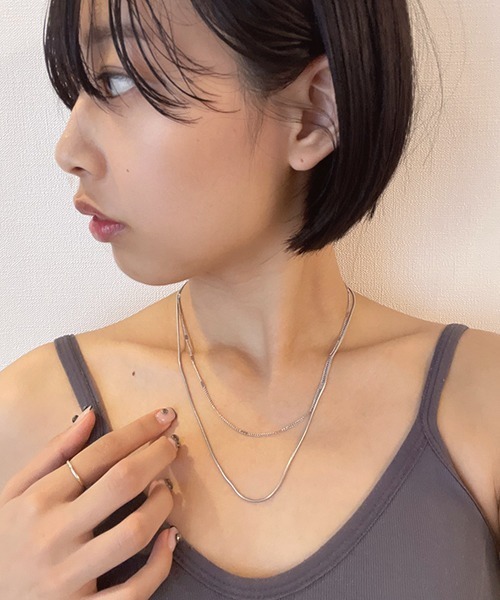 SEN TOKYO(セントーキョー)の「金属アレルギー対応 スネークチェーン 2連ネックレス(ネックレス・レディース・シルバー/ゴールド・FREE)」の9枚目の写真