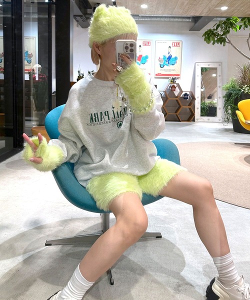 Alley by w closet（アリーバイダブルクローゼット）の「【Alley / SETアイテム】くま耳ニット帽&アームウォーマー（ニットキャップ/ビーニー・レディース・アイボリー/サックスブルー/イエロー・FREE）」の11枚目の写真