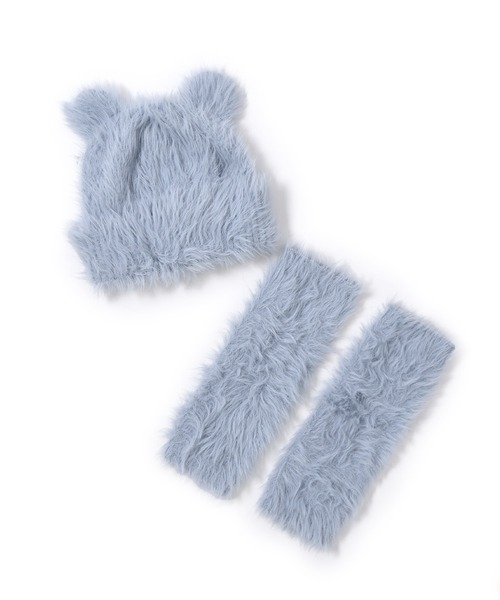 Alley by w closet（アリーバイダブルクローゼット）の「【Alley / SETアイテム】くま耳ニット帽&アームウォーマー（ニットキャップ/ビーニー・レディース・アイボリー/サックスブルー/イエロー・FREE）」の19枚目の写真