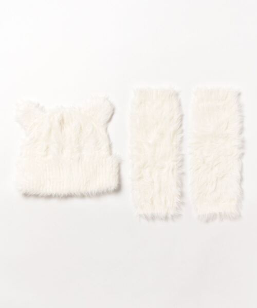 Alley by w closet（アリーバイダブルクローゼット）の「【Alley / SETアイテム】くま耳ニット帽&アームウォーマー（ニットキャップ/ビーニー・レディース・アイボリー/サックスブルー/イエロー・FREE）」の21枚目の写真