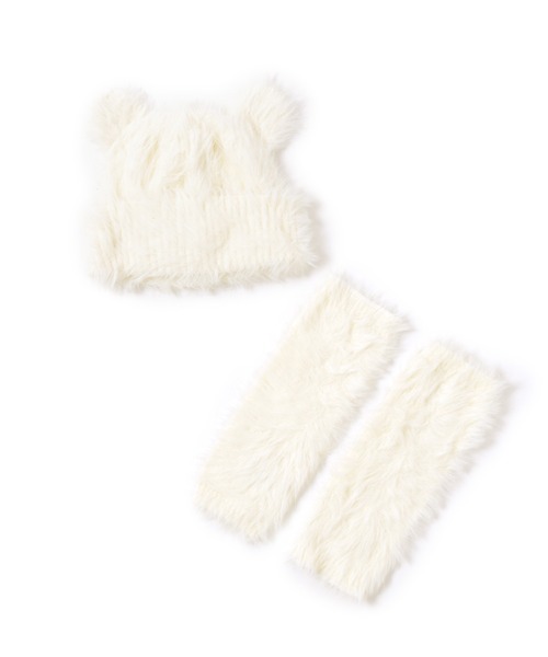 Alley by w closet（アリーバイダブルクローゼット）の「【Alley / SETアイテム】くま耳ニット帽&アームウォーマー（ニットキャップ/ビーニー・レディース・アイボリー/サックスブルー/イエロー・FREE）」の22枚目の写真