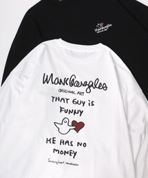 MARK GONZALES ARTWORK COLLECTION/マークゴンザレス 別注 オーバーサイズ ストリート バックプリント ワンポイント刺繍 ロングスリーブTシャツ/ロンT レディース メンズ