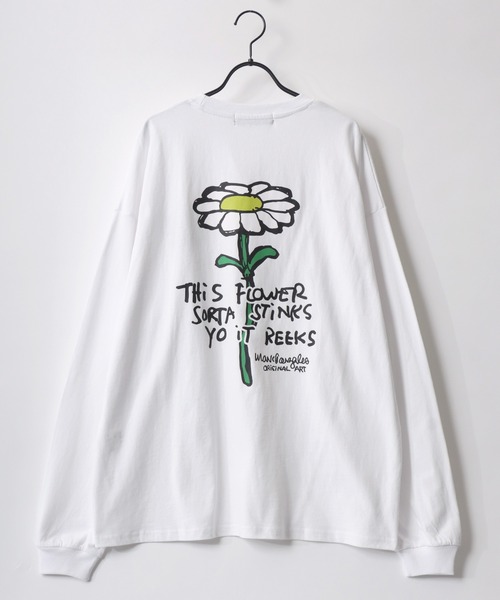 Mark Gonzales（マーク・ゴンザレス）の「MARK GONZALES ARTWORK COLLECTION/マークゴンザレス 別注 オーバーサイズ ストリート バックプリント ワンポイント刺繍 ロングスリーブTシャツ/ロンT レディース メンズ（Tシャツ/カットソー・メンズ・ホワイト/ホワイト系その他/ブラック/ブラック系その他2/ブラック系その他/ホワイト系その他2/ホワイト系その他3/ブラック系その他3/ブラック系その他4/ホワイト系その他4/ブラック系その他5/ホワイト系その他5/ホワイト系その他6/ブラック系その他6・M/L/XL）」の22枚目の写真