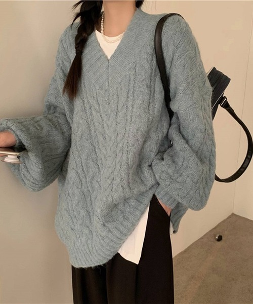 ✨美品 ブルネロクチネリ リネン ケーブル ニット Vネック 現行 イタリア製 ORIGINAL) クレヨンケーブルVネックニット | ファッション通販
