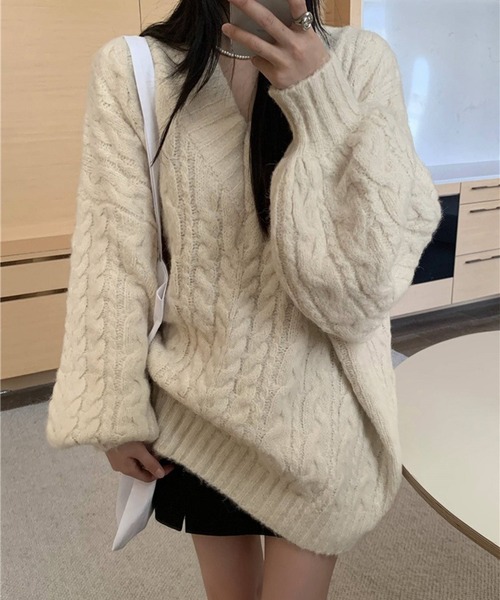 274u*新品 ルネ Rene ライン Vネック ニット プルオーバー 楽天市場】ニット セーター レディース 袖ライン Vネック プル