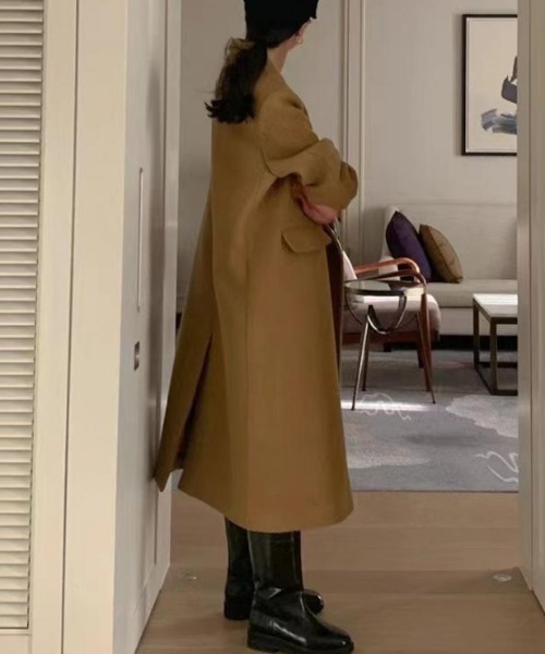 FREE STYLISTS（フリー スタイリスト）の「YUGA_YGMC 　ロングチェスターコート（チェスターコート・レディース・ブラック/ベージュ/ライトグレー・S/M）」の20枚目の写真