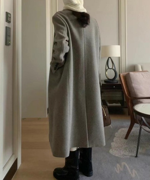 FREE STYLISTS（フリー スタイリスト）の「YUGA_YGMC 　ロングチェスターコート（チェスターコート・レディース・ブラック/ベージュ/ライトグレー・S/M）」の18枚目の写真