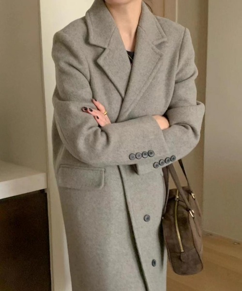 FREE STYLISTS（フリー スタイリスト）の「YUGA_YGMC 　ロングチェスターコート（チェスターコート・レディース・ブラック/ベージュ/ライトグレー・S/M）」の12枚目の写真