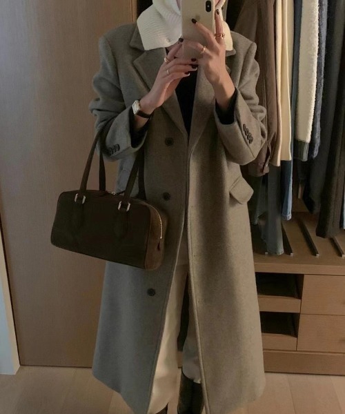 FREE STYLISTS（フリー スタイリスト）の「YUGA_YGMC 　ロングチェスターコート（チェスターコート・レディース・ブラック/ベージュ/ライトグレー・S/M）」の19枚目の写真