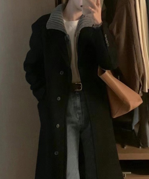 FREE STYLISTS（フリー スタイリスト）の「YUGA_YGMC 　ロングチェスターコート（チェスターコート・レディース・ブラック/ベージュ/ライトグレー・S/M）」の9枚目の写真