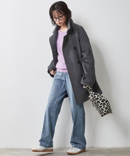 CHIC STYLE（シックスタイル）の「＜大きいサイズ＞ロゴ刺しゅうショート丈ニットプルオーバー シックスタイル（ニット/セーター・レディース・ブラック/パープル系・L/LL/3L/4L/5L）」の15枚目の写真