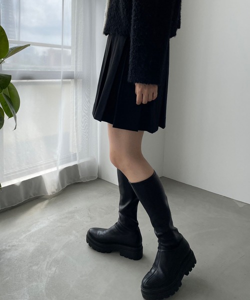 LOWRYS FARM（ローリーズファーム）の「プリーツミニスカート　980533（スカート・レディース・ブラック/グレー・FREE）」の5枚目の写真